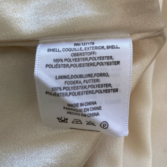 JENNY YOO MADELYN DRAPE NECK GOLD METALLIC GOWN MAXI DRESS SIZE 14 - Picture 10 of 12